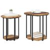 vidaXL Side Table Set 2 pcs Old wood and Black 19.7" x 19.7" x 19.9