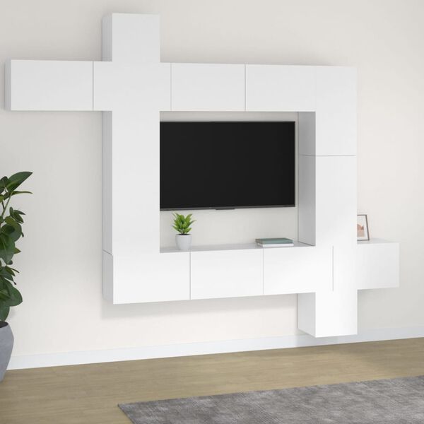vidaXL TV Cabinet Set White Engineered Wood Medium Modular