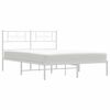 vidaXL Bed Frame White Powder-Coated Steel Small Double Bed Frame