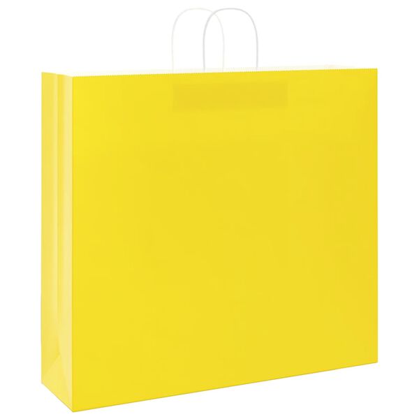 vidaXL Paper Bags 50 pcs with Handles Yellow 54x15x49 cm