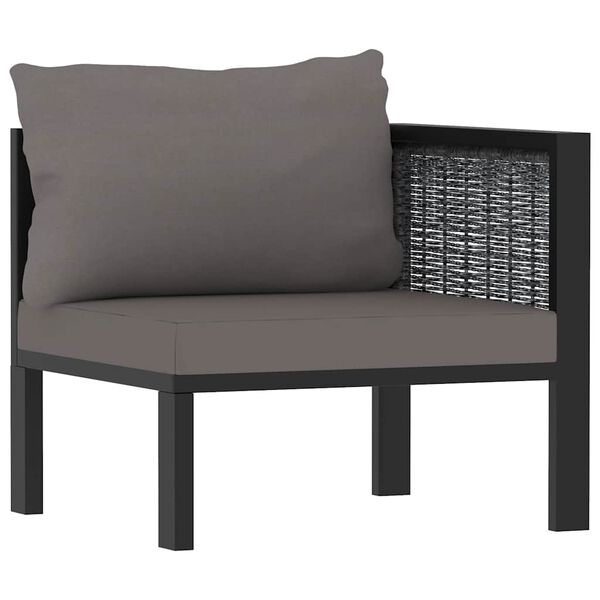 vidaXL Corner Sofa Anthracite Poly Rattan Standard Modular Corner Sofa