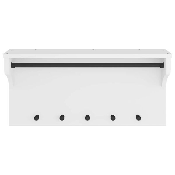 vidaXL Wall-mounted Coat Rack White Solid pine wood, engineered wood