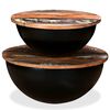 vidaXL Coffee Table Set of 2 Tabletop: Multicolour, Base: Black