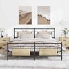 vidaXL Bed Frame Sonoma Oak Steel, Engineered Wood Full Bed Frame