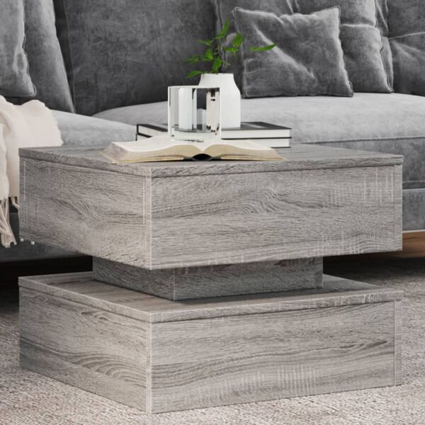 vidaXL Coffee Table Grey Sonoma Engineered wood 19.7x19.7x15.7 in