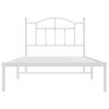vidaXL Bed Frame White Steel Single Bed Frame Rectangular Modern