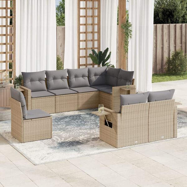 vidaXL Garden Sofa Set Beige