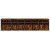 vidaXL Sideboard with LED Lights Smoked Oak 111.4"x14.6"x26.4"