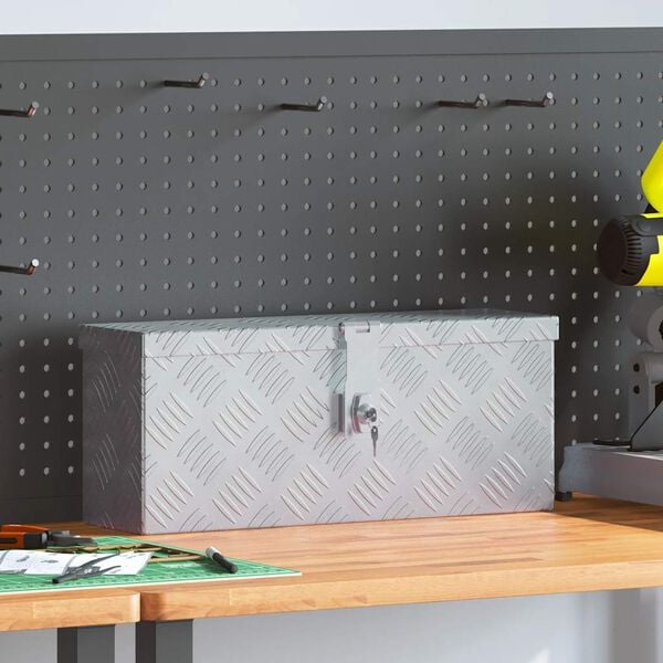 vidaXL Aluminum Box 19.1"x5.5"x7.9" Silver