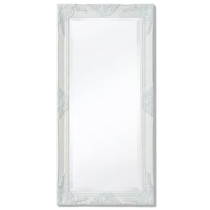 vidaXL Wall Mirror White Wood, Glass, Engineered Wood 39.4 x 19.7 in