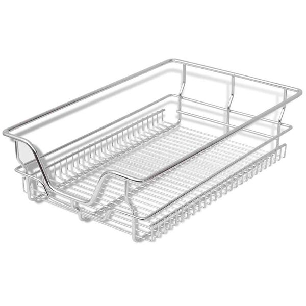 vidaXL Pull-Out Wire Baskets 2 pcs Silver 15.7"