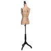 vidaXL Female Mannequin Brown and Black Jute, MDF, Solid Wood, Painted Steel