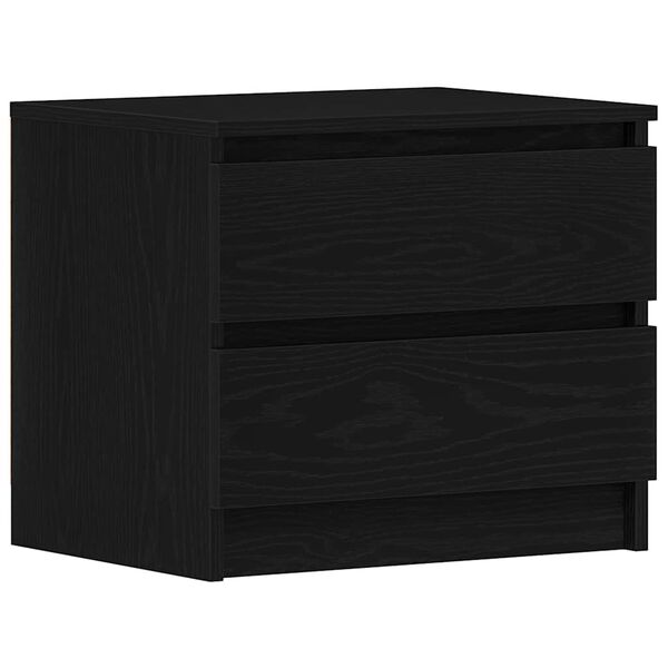 vidaXL Bedside Cabinet with Drawer Black Oak 19.69 x 15.75 x 17.13 in