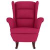 vidaXL Rocking Chair Wine Red Velvet, rubber wood Standard Rocking Chair