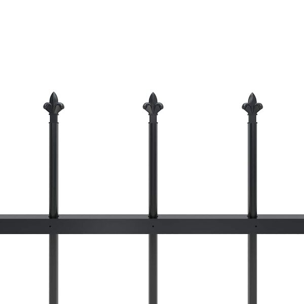 vidaXL Garden Fence with Spear Top Steel 421.3"x31.5" Black