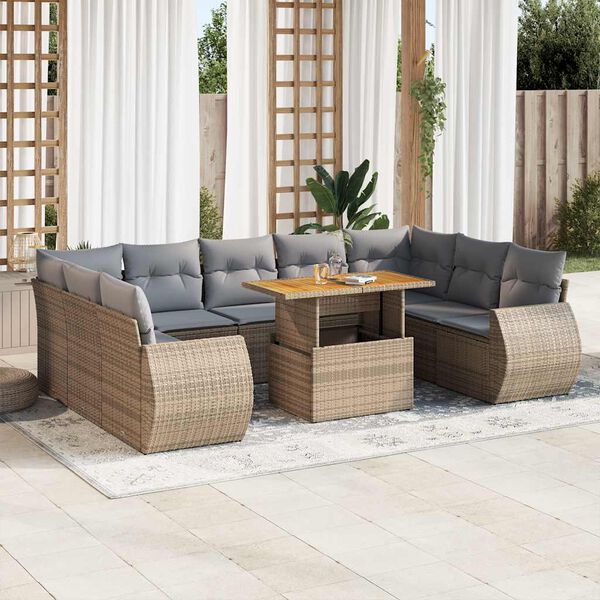 vidaXL Garden Sofa Set Beige