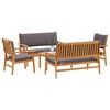 vidaXL Garden Sofa Set 5 pcs Brown Solid Acacia Wood