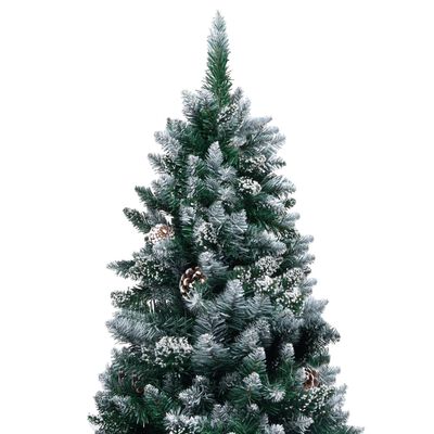 vidaXL Artificial Christmas Tree LEDs&Pine Cones&White Snow 82.7"