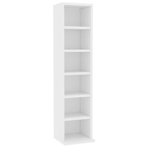 vidaXL CD Cabinet White Engineered Wood CD Cabinet Rectangular