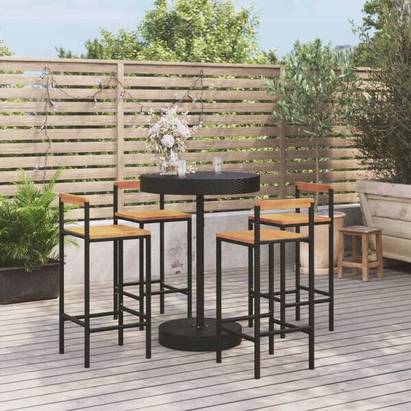 vidaXL Garden Bar Set Black