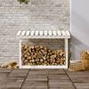 vidaXL Firewood Rack White 42.5x25.4x30.7" Solid Wood Pine