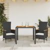 vidaXL Garden Dining Set Black and brown, cream white cushions