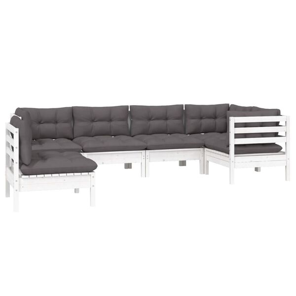 vidaXL Garden Lounge Set White, Anthracite