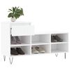vidaXL Shoe Cabinet White Engineered Wood, Metal Medium