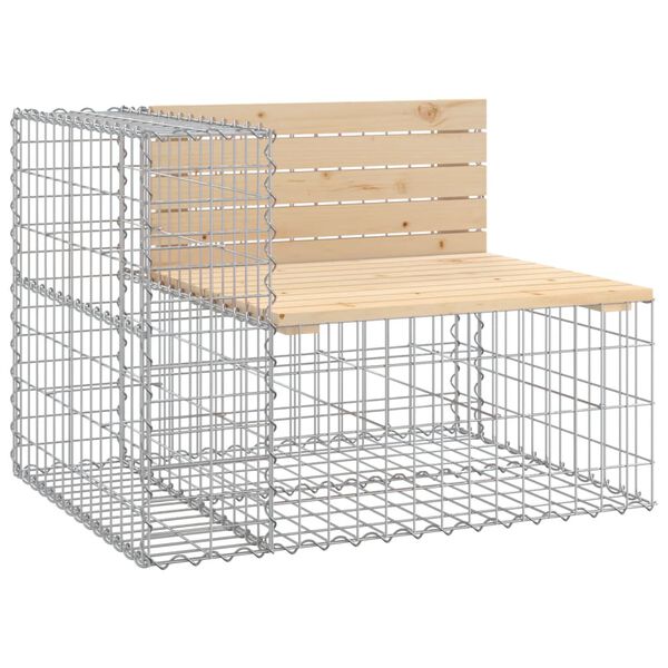 vidaXL Garden Bench Brown and Silver Solid pine wood, Galvanized steel