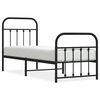 vidaXL Bed Frame Black Powder-Coated Steel Small Single Bed Frame