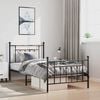 vidaXL Bed Frame Black Powder-coated steel Twin Industrial Bed Frame