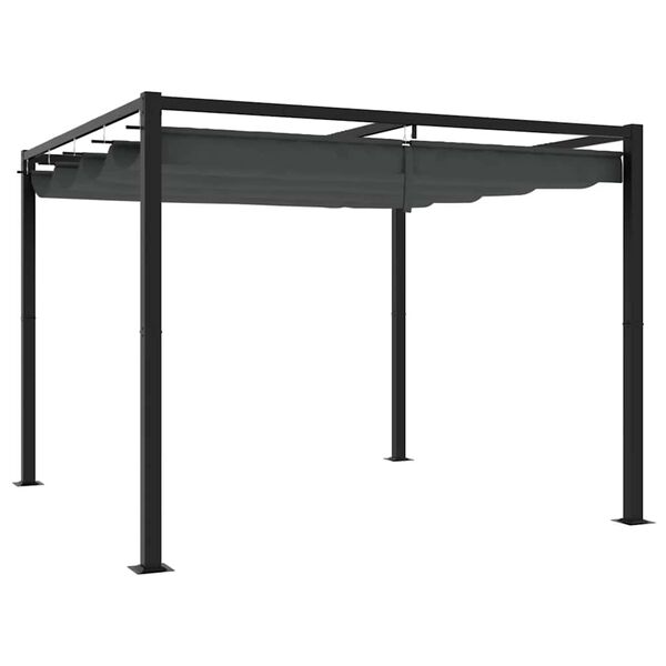 vidaXL Garden Gazebo Anthracite Steel Large Retractable Gazebo