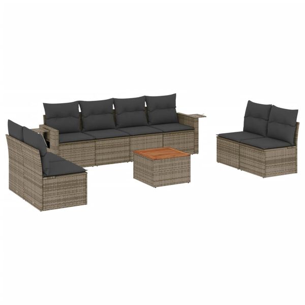 vidaXL Garden Sofa Set Grey