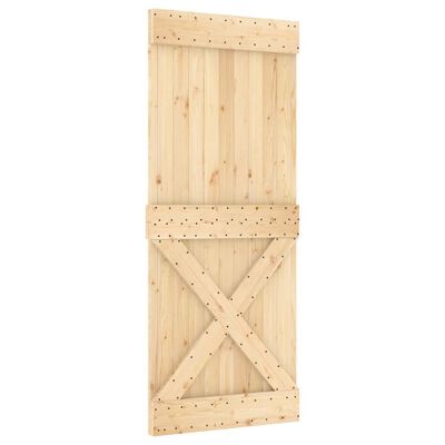 vidaXL Sliding Door with Hardware Set 33.5"x82.7" Solid Wood Pine