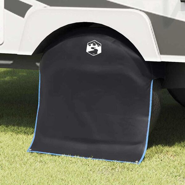 vidaXL Wheel Cover Black and Blue 42.52 x 29.92 in Oxford