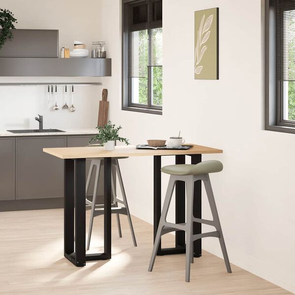 vidaXL Bar Table Leg Black Powder-coated steel Standard