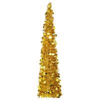 vidaXL Pop-up Artificial Christmas Tree Gold 5 ft PET