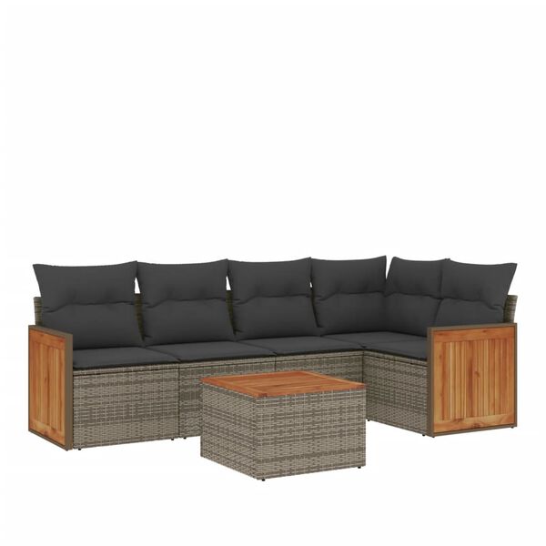 vidaXL Garden Sofa Set Grey