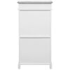 vidaXL Shoe Cabinet Gray and White Solid Paulownia Wood 19.7x11.0x38.6 in