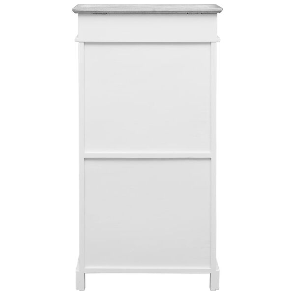 vidaXL Shoe Cabinet Gray and White Solid Paulownia Wood 19.7x11.0x38.6 in