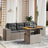 vidaXL Garden Sofa Set Grey PE Rattan Large Adjustable Armrests