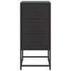 vidaXL Bedside Cabinet Set of 2 Black Steel Standard Bedside Cabinet