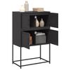 vidaXL Sideboard Black Steel Medium Sideboard Rectangular Industrial