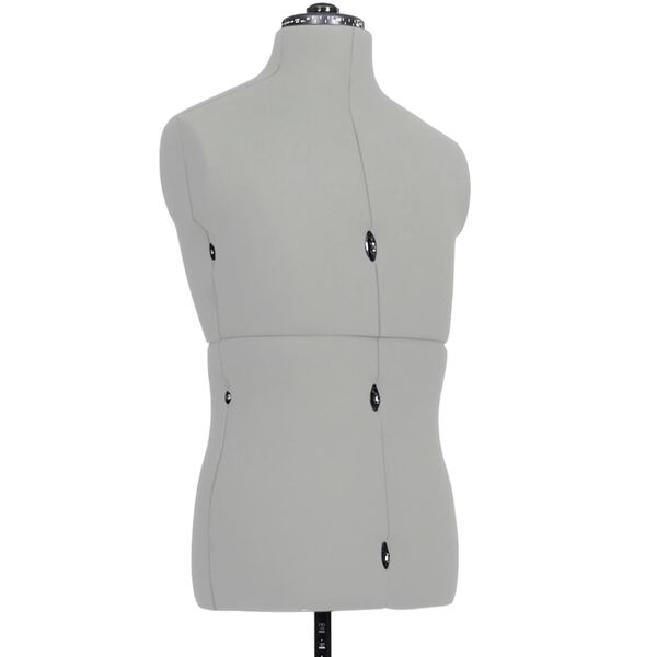 vidaXL Dress Form Grey and Black Polyester, ABS 37-45 Height-Adjustable