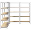 vidaXL 5-Layer Storage Shelves 4 pcs Silver Steel&Engineered Wood