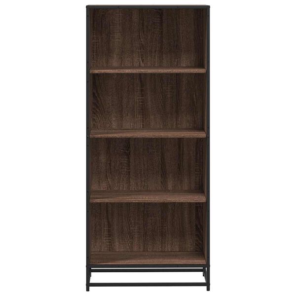 vidaXL Bookcase Brown oak Engineered wood, metal Medium Bookcase