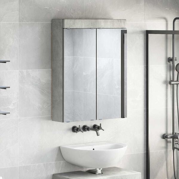 vidaXL Bathroom Mirror Cabinet TULUM Concrete Grey Engineered Wood