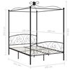 vidaXL Bed Frame Black Metal, Plywood Full Bed Frame Rectangular