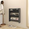 vidaXL Wall Shoe Cabinet Grey Engineered wood Compact Wall Shoe Cabinet