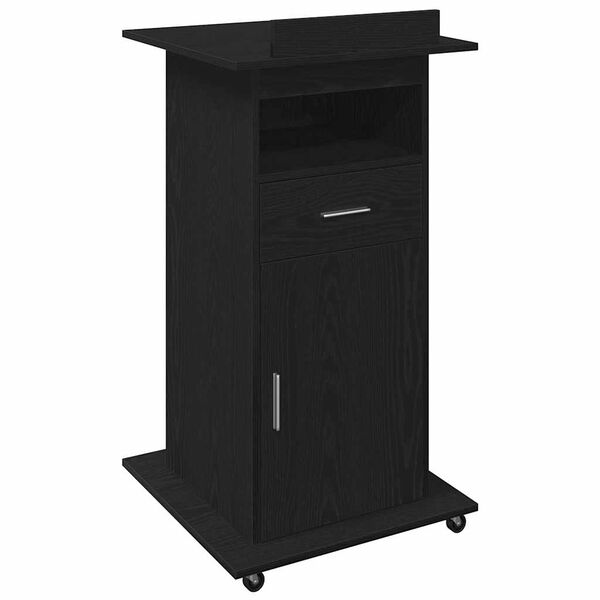 vidaXL Podium Black Oak 21.65 x 21.65 x 42.13 in Engineered Wood